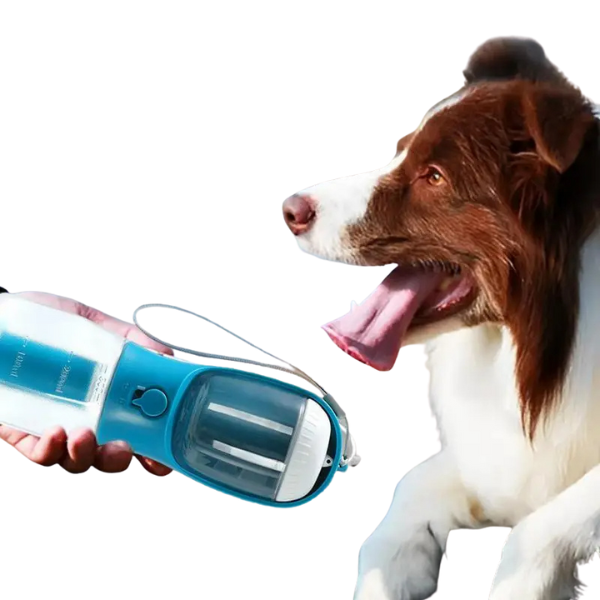 3-in-1 Portable Dog Water Bottle with Food & Waste Bag Holder